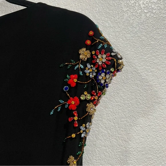 NWT Mac Duggal 55709 - Floral Beaded Mother of the Bride Gown in Black 6